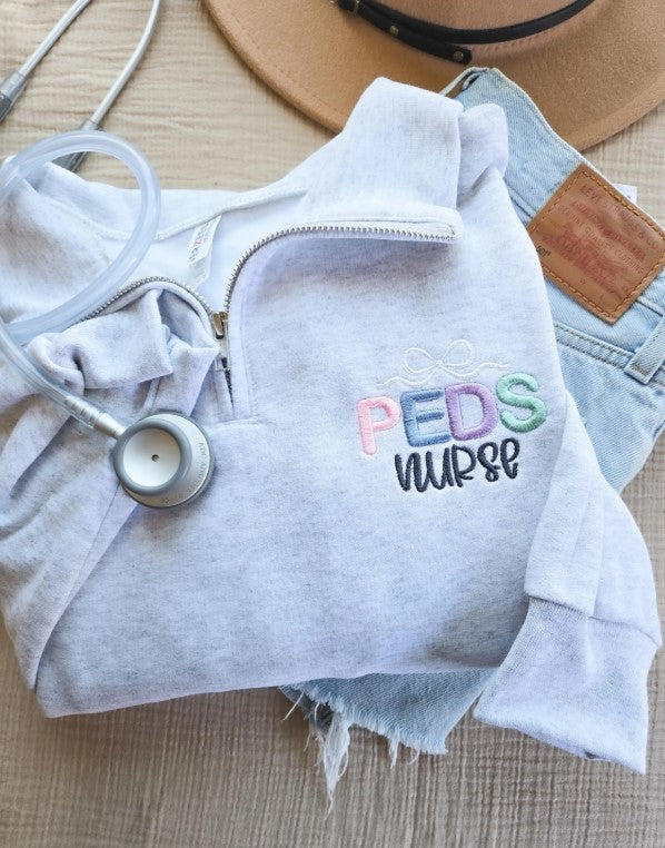 Peds Nurse Quarter Zip Sweatshirt