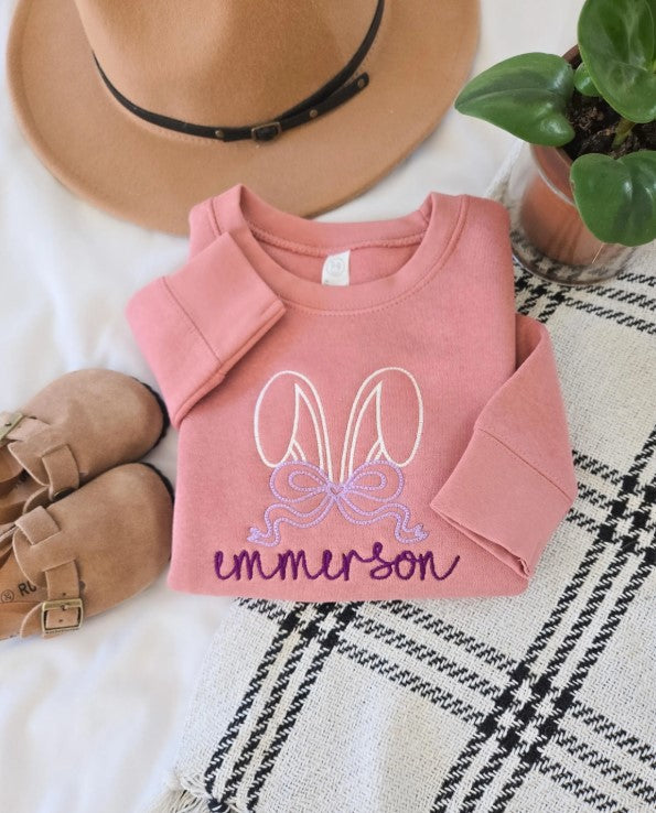 Easter Bunny with Bow Toddler Sweatshirt