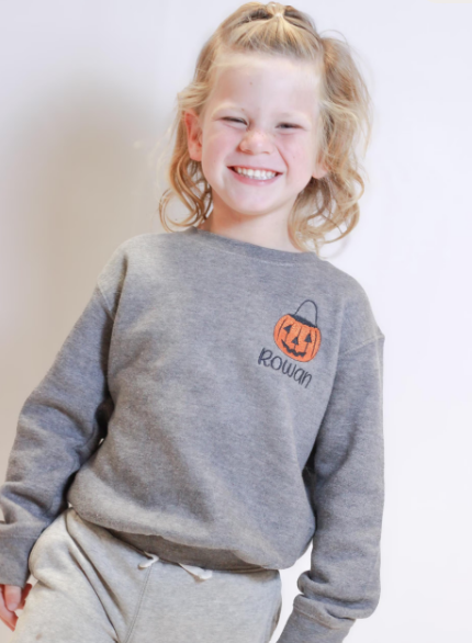 Pumpkin Bucket Kids Sweatshirt