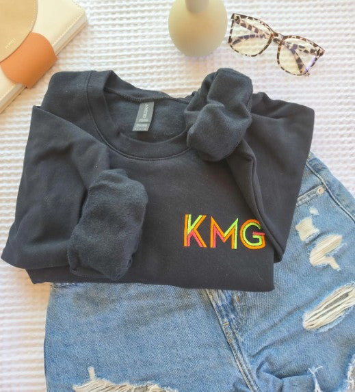 Retro Monogram Embroidered Sweatshirt