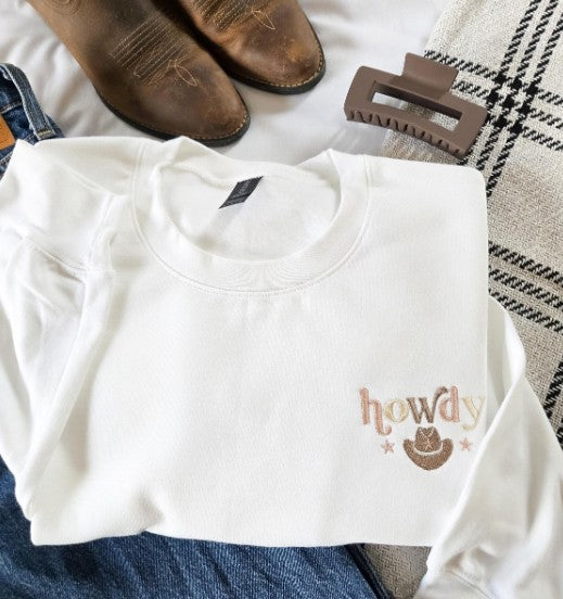 Howdy Embroidered Sweatshirt