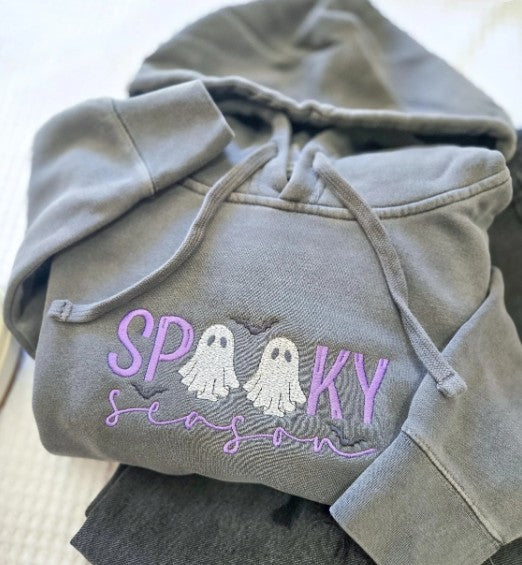 Spooky Season Hooded Embroidered Sweatshirt