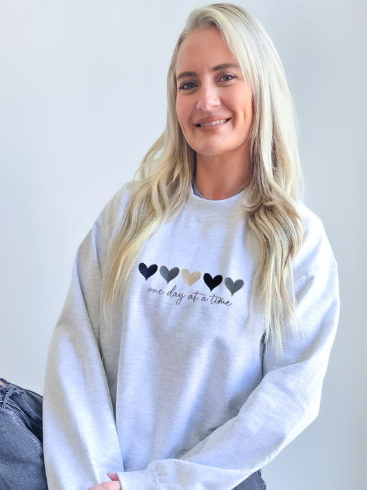 One Day At A Time Embroidered Sweatshirt