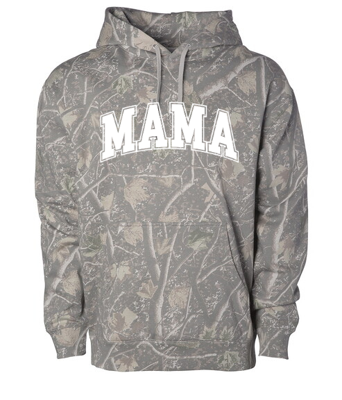 Mama DTF Transfer Camo Hooded Sweatshirt