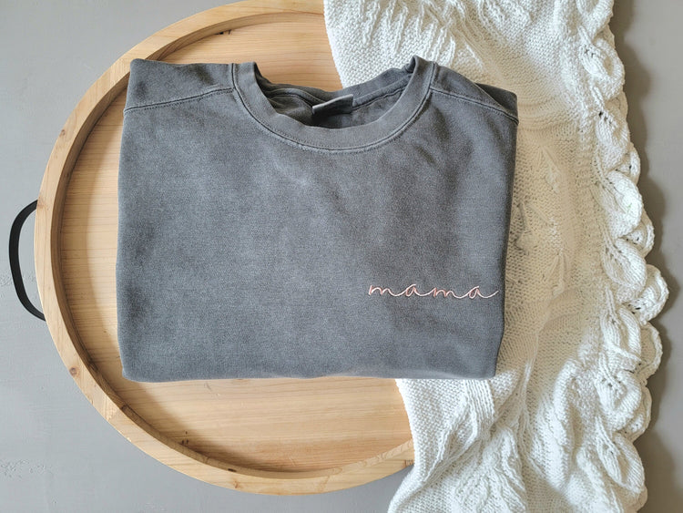 Pocket Side Embroidered Name Sweatshirt