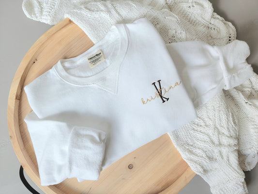 Embroidered Name and Monogram Sweatshirt