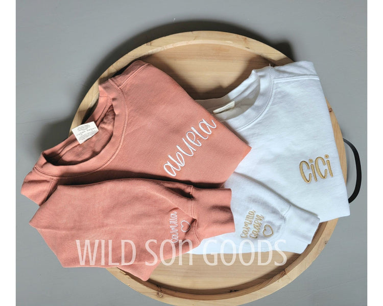 Pocket Side Embroidered Name Sweatshirt