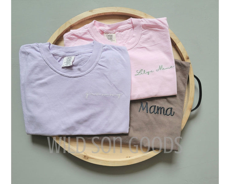 Comfort Colors Embroidered Name T-Shirt