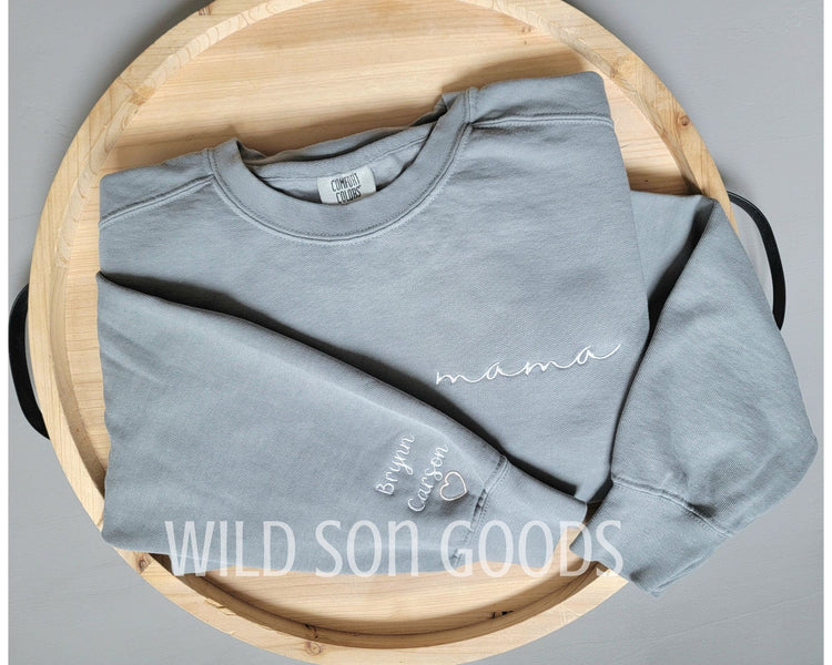 Pocket Side Embroidered Name Sweatshirt