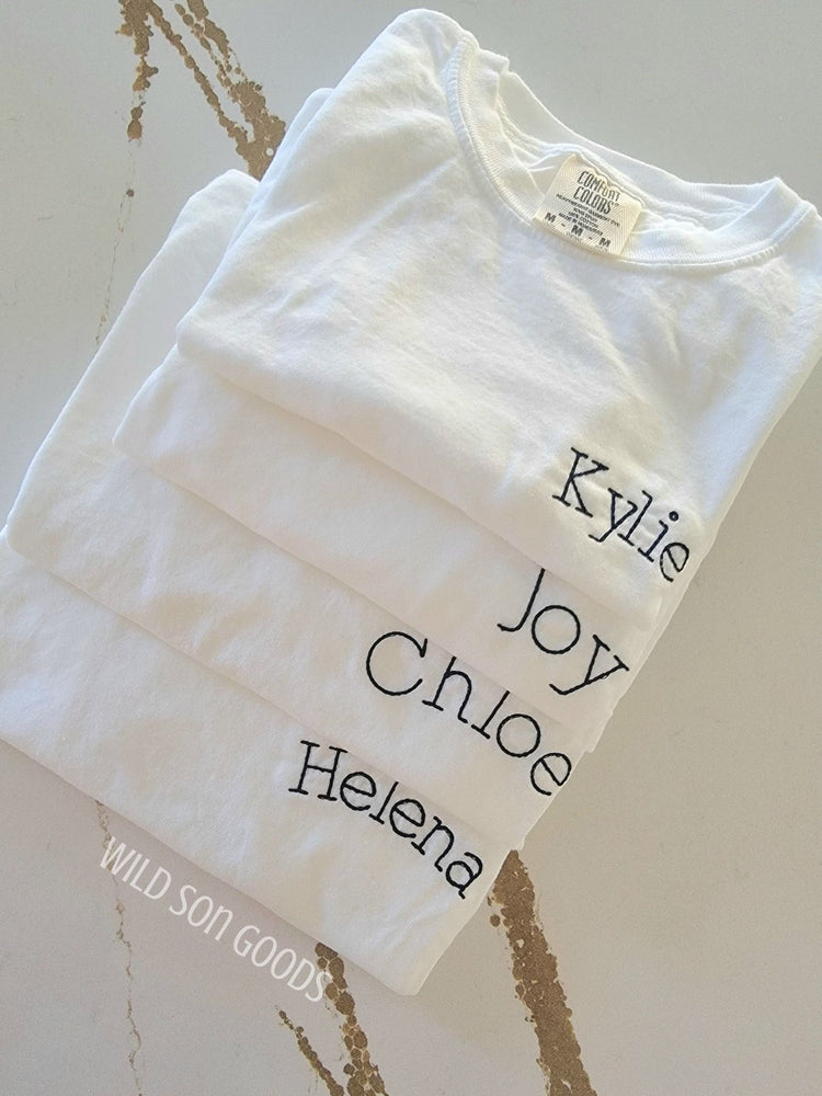 Kids Embroidered Name T-Shirt