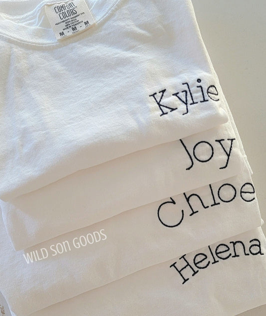 Kids Embroidered Name T-Shirt
