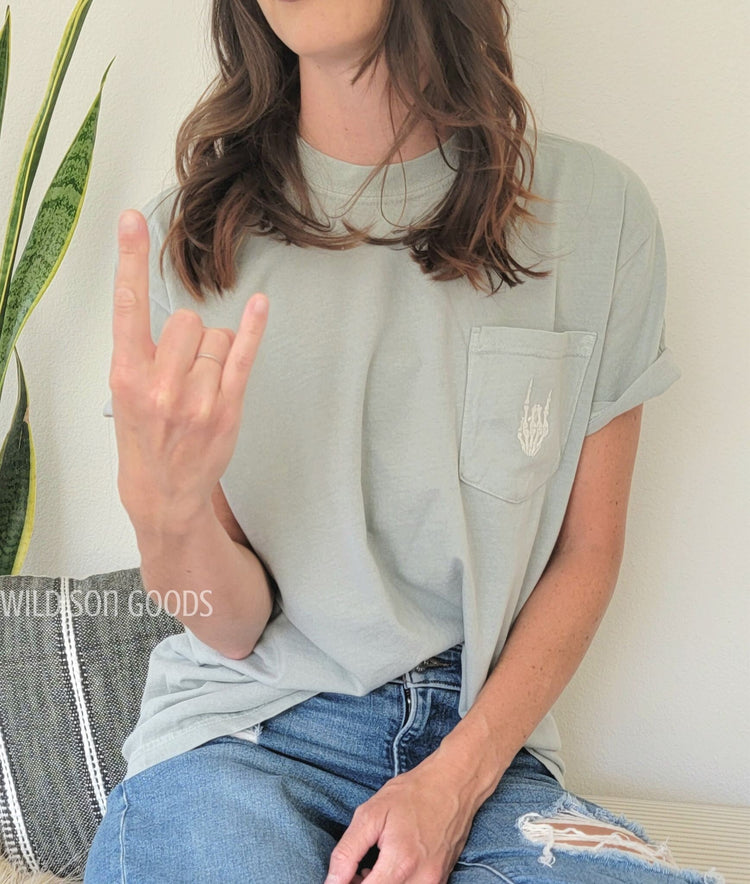 Rock 'n' Roll Skeleton Hand T-Shirt