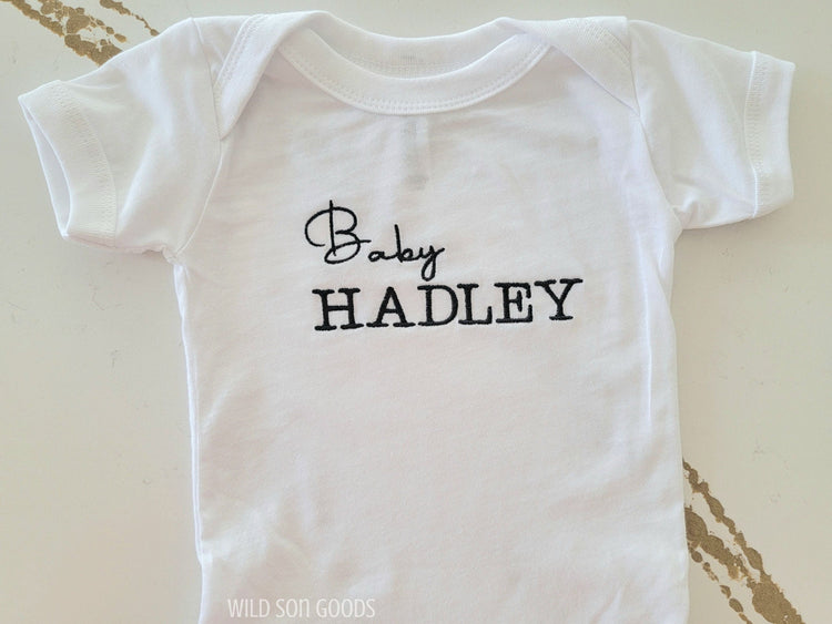 Custom Baby Name Bodysuit