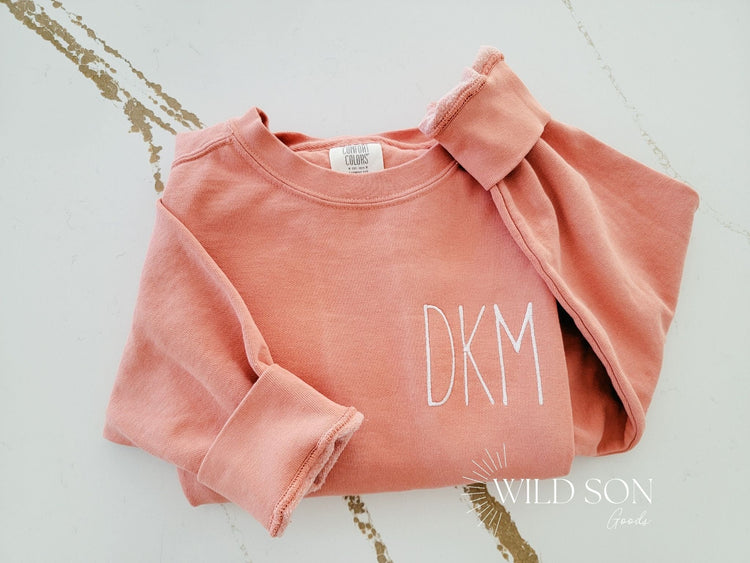 Comfort Colors Personalized Monogram Sweatshirt