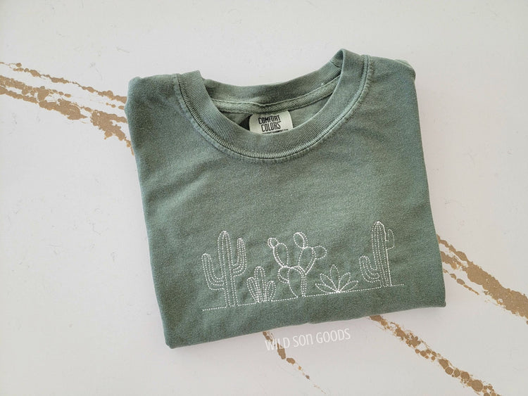 Cacti Embroidered T-Shirt