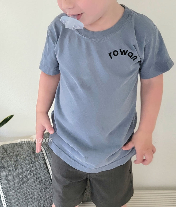 Kids Curved Name T-Shirt