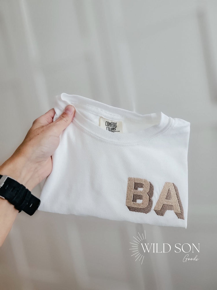 Kids 2 Intial Shadow Monogram T-Shirt