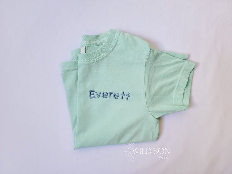 Kids Curved Name T-Shirt