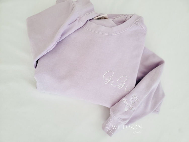 Pocket Side Embroidered Name Sweatshirt