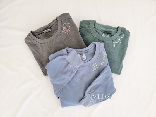 Neckline Embroidered Sweatshirt