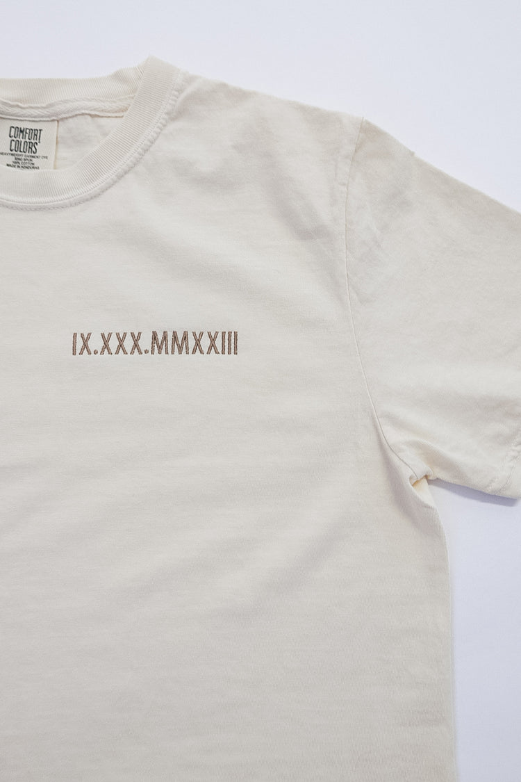 Embroidered Roman Numerals T-Shirt