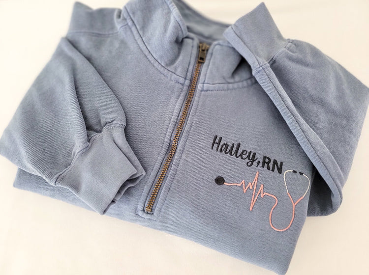 Nurse Comfort Colors Quarter Zip Sweater
