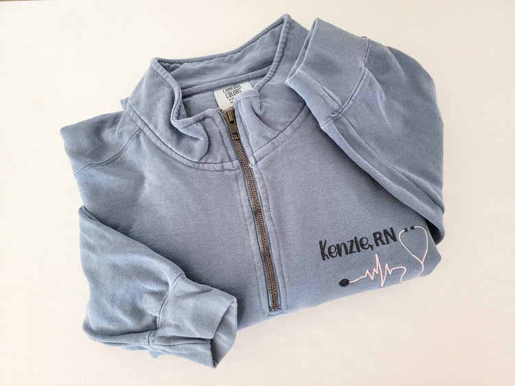 Nurse Comfort Colors Quarter Zip Sweater