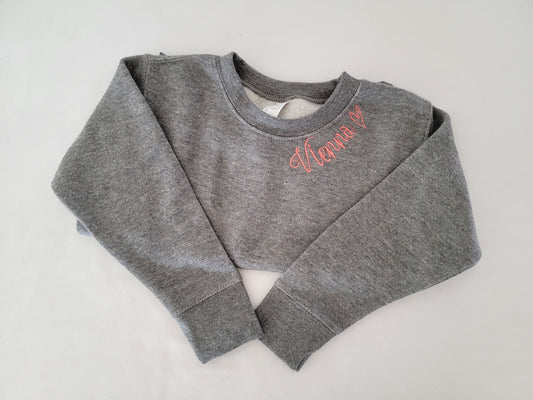 Toddler Personalized Valentines Neckline Embroidered Sweatshirt