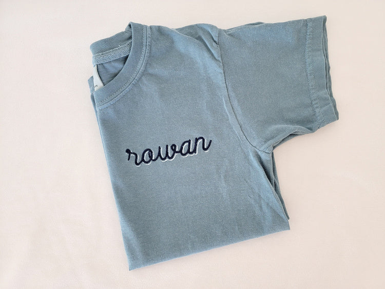 Kids Shadow Embroidered Name T-Shirt