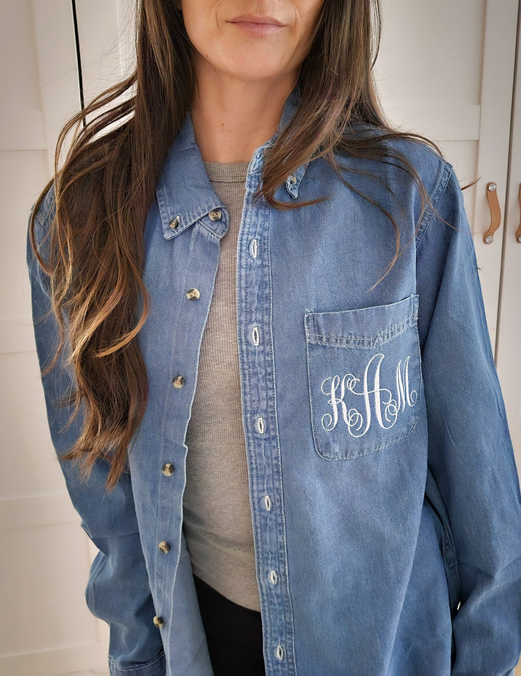 Monogrammed Denim Shirt