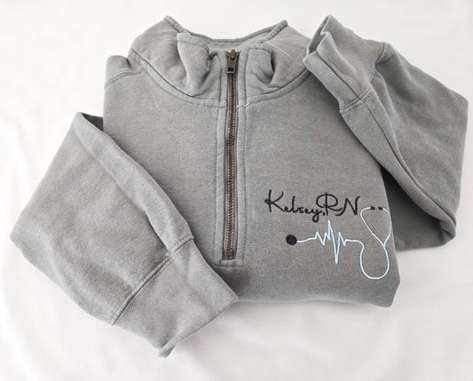 Nurse Comfort Colors Quarter Zip Sweater