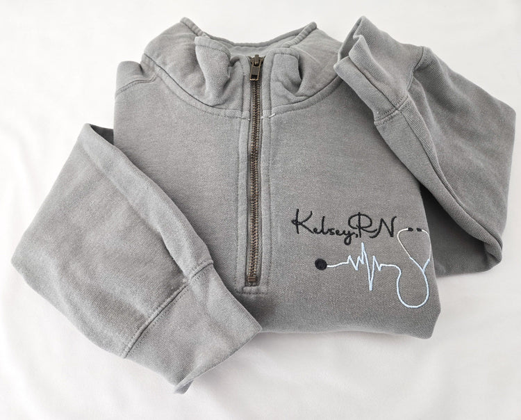 Nurse Comfort Colors Quarter Zip Sweater