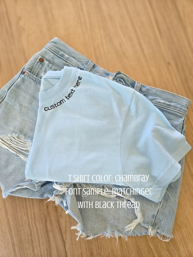 Personalized Neckline Emroidered T-Shirt