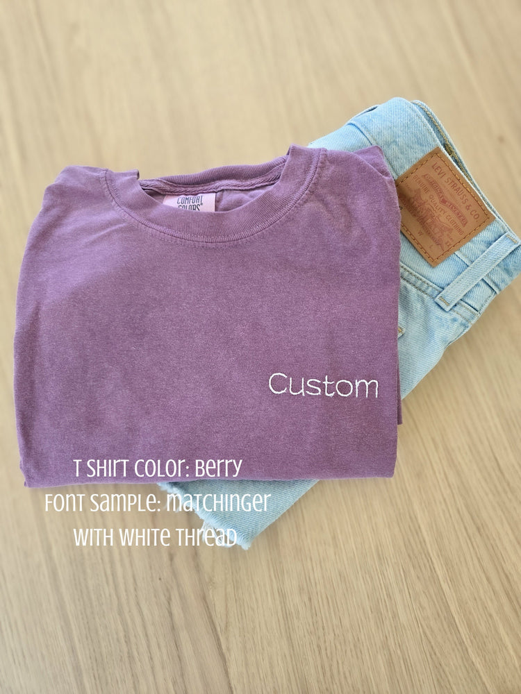 Custom Pocket Side Embroidered T-Shirt