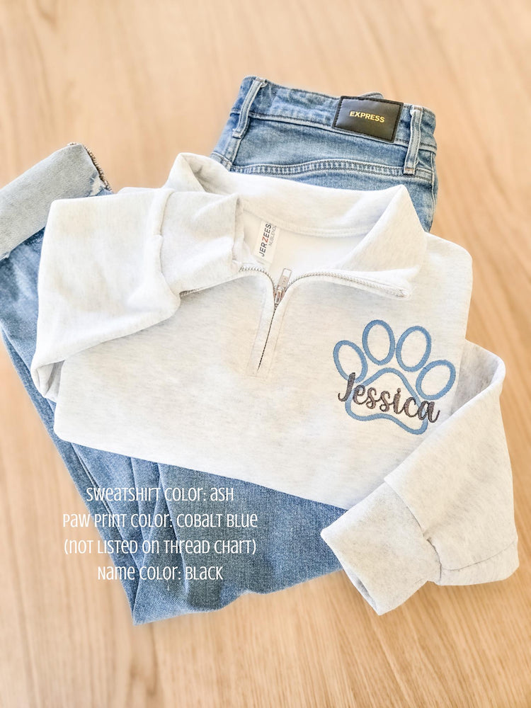 Veterinarian Paw Print Quarter Zip Sweater