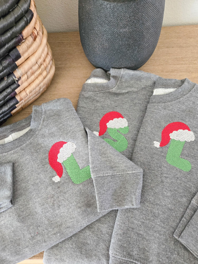 Toddler Santa Hat Monogram Sweatshirt