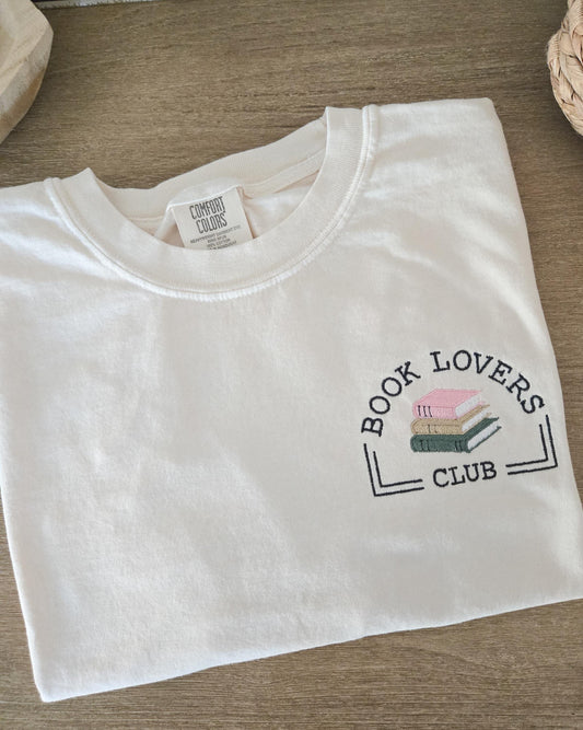 Book Lovers Club Embroidered T-Shirt