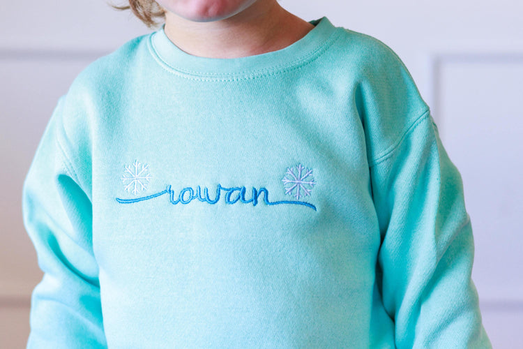 Personalized Kids Snowflake Sweatshirt