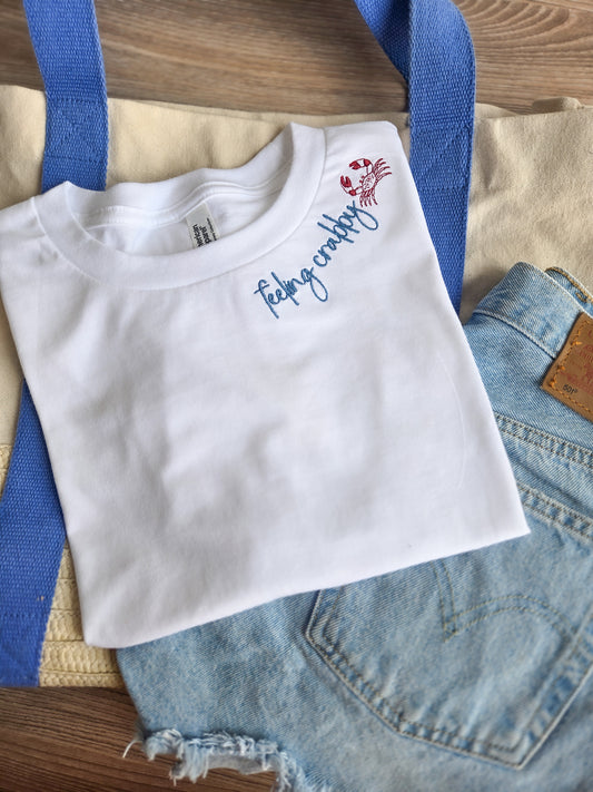 Feeling Crabby Embroidered Boxy Tee