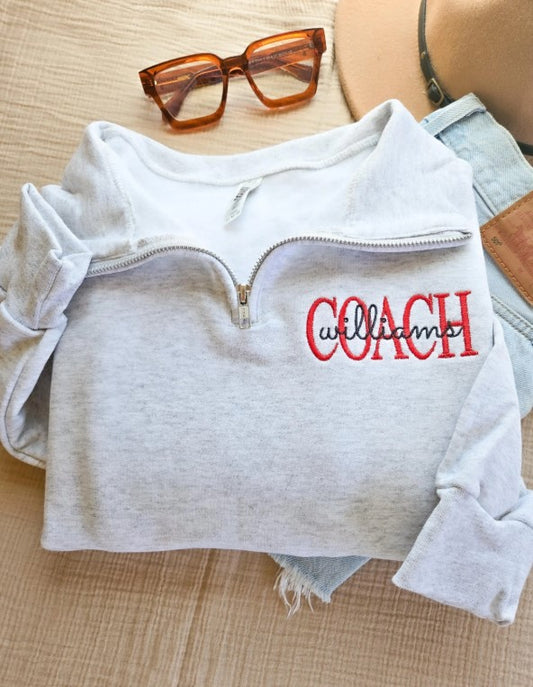 Personalized Coach Quarter Zip Sweatshirt