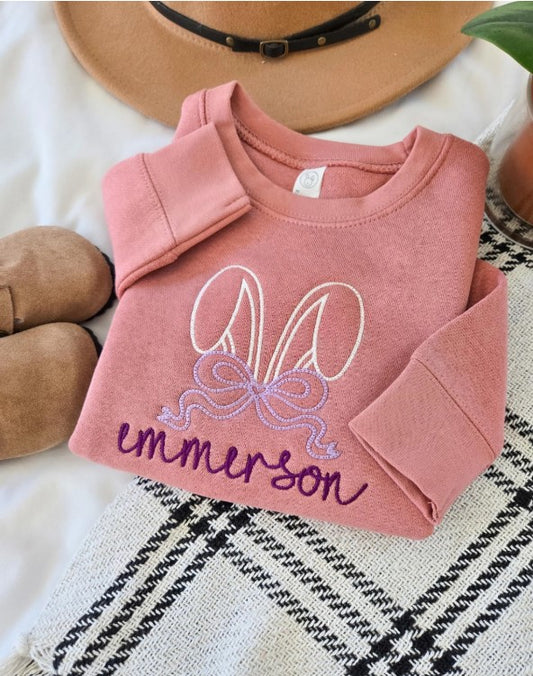 Easter Bunny with Bow Toddler Sweatshirt