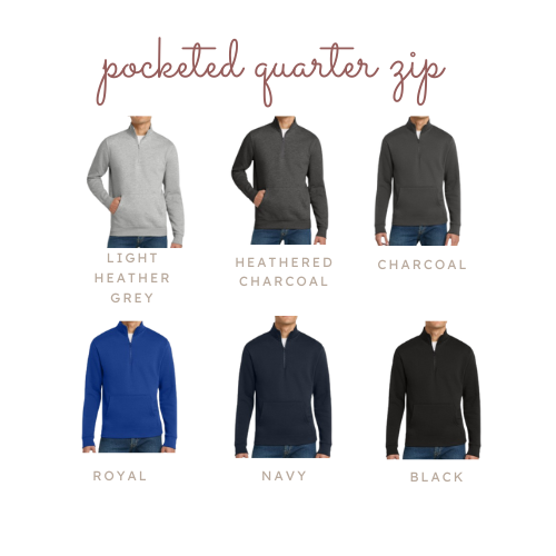RN Monogram Embroidered Pocketed Quarter Zip
