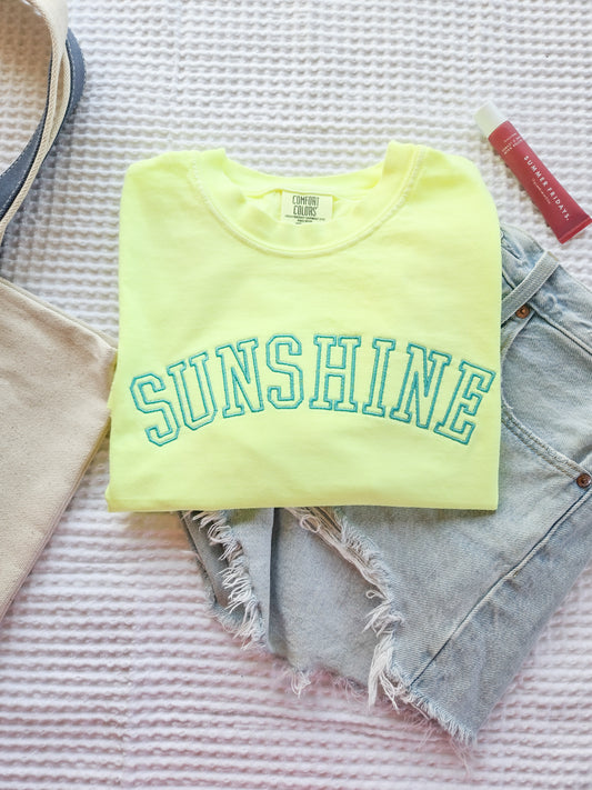 Varsity Sunshine Embroidered T-Shirt