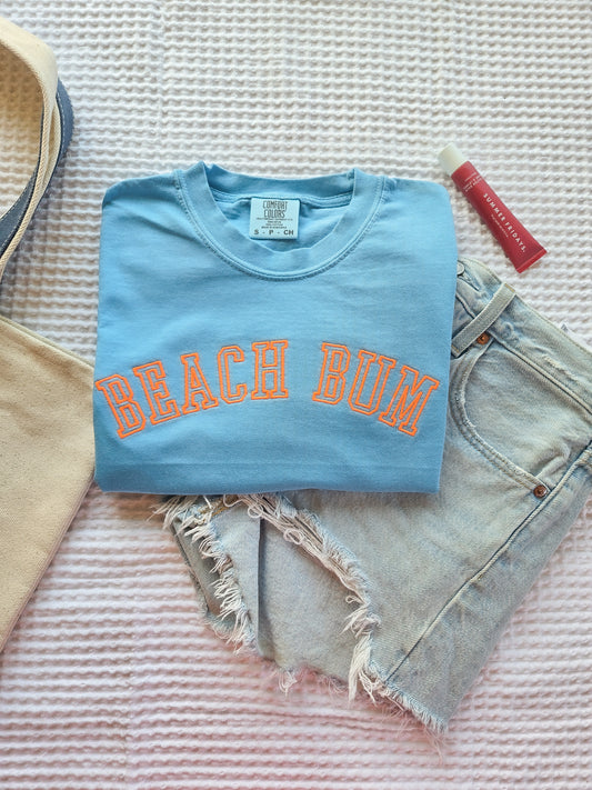 Varsity Beach Bum Embroidered T-Shirt