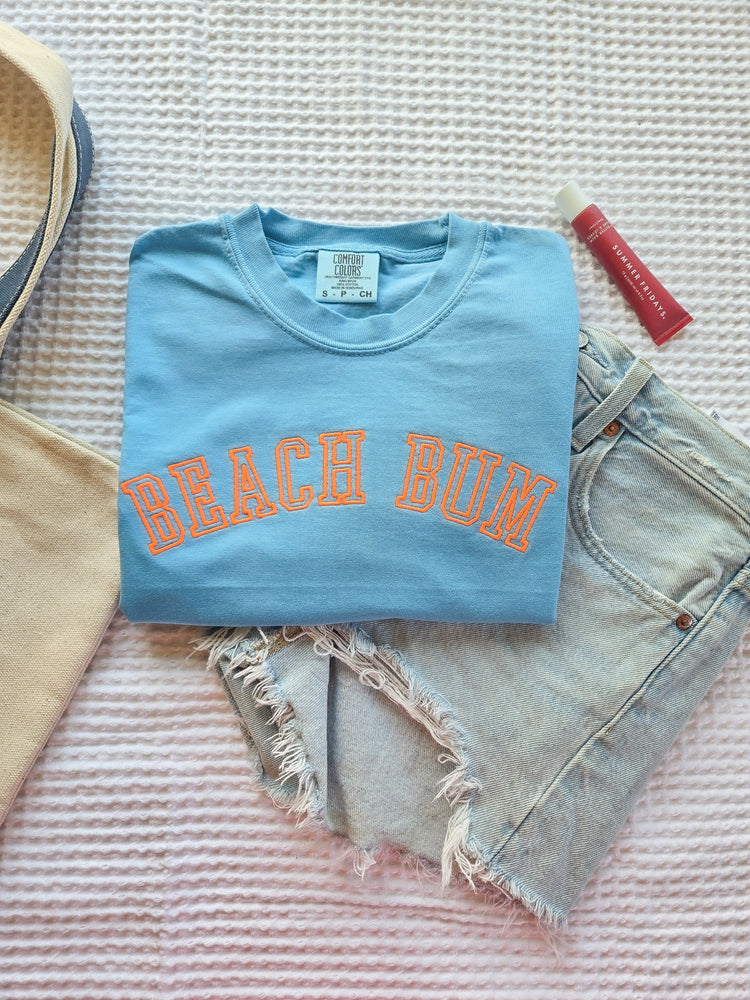 Varsity Beach Bum Embroidered T-Shirt