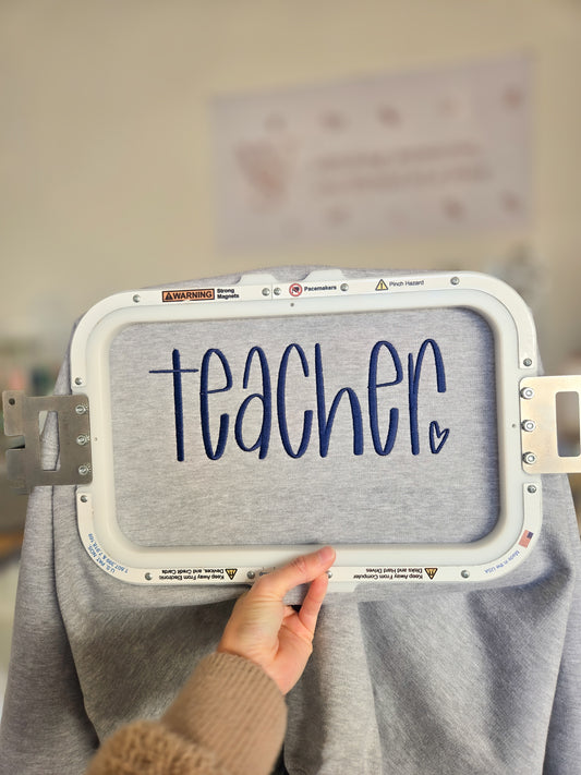 Teacher Embroidered Sweatshirt