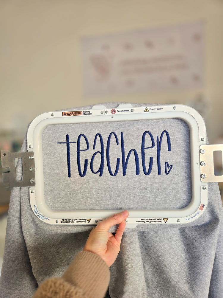 Teacher Embroidered Sweatshirt