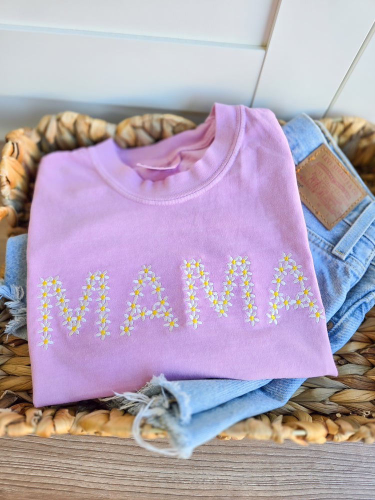 Embroidered Floral Mama Tshirt