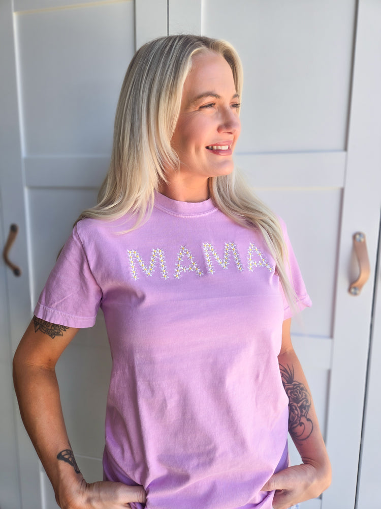 Embroidered Floral Mama Tshirt