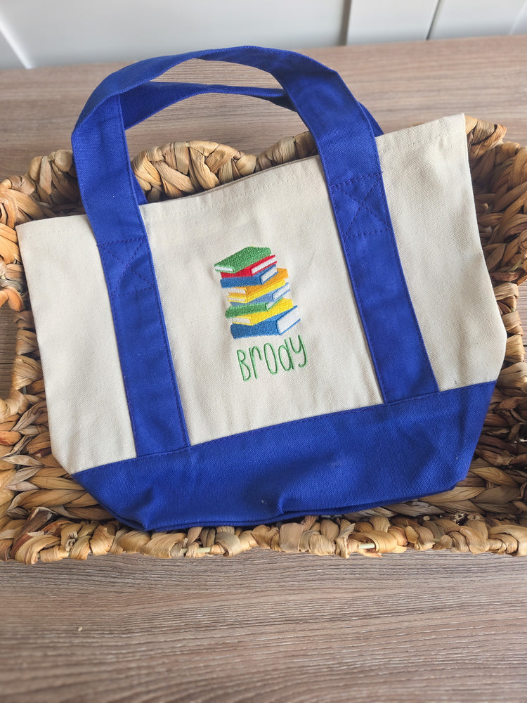 Kids Embroidered Custom Library Tote